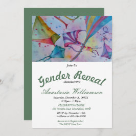 凧飛んでいるベビー性発現パーティの招待状 招待状