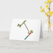 凧飛んでいる カード (黄色い花)