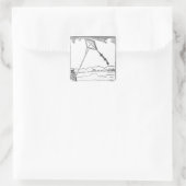 凧飛んでいる スクエアシール (バッグ)