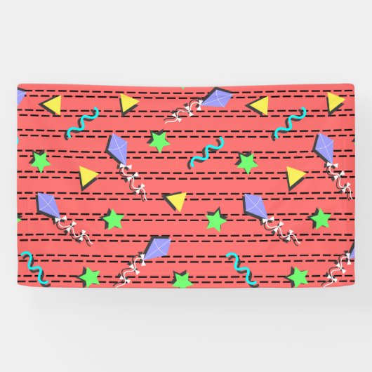 凧、星、三角形、および曲線 横断幕 (横)