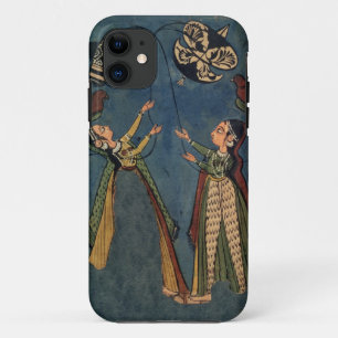 凧、Kuluの民俗絵画、Himachal Pを飛ばしている女の子 iPhone 11 ケース
