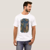 凧、Kuluの民俗絵画、Himachal Pを飛ばしている女の子 Tシャツ (正面フル)