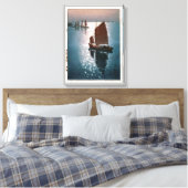 凪静,吉田博穏やかな風，吉田博，ウッドカット キャンバスプリント (インサイチュ (寝室))