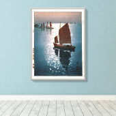 凪静,吉田博穏やかな風，吉田博，ウッドカット キャンバスプリント (インサイチュ (ウッドフロア))