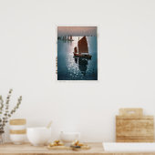 凪静,吉田博穏やかな風，吉田博，ウッドカット ポスター (キッチン)