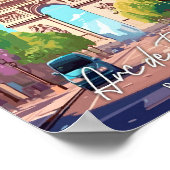 凱旋門アートヴィンテージ旅行イラストレーション ポスター (角)