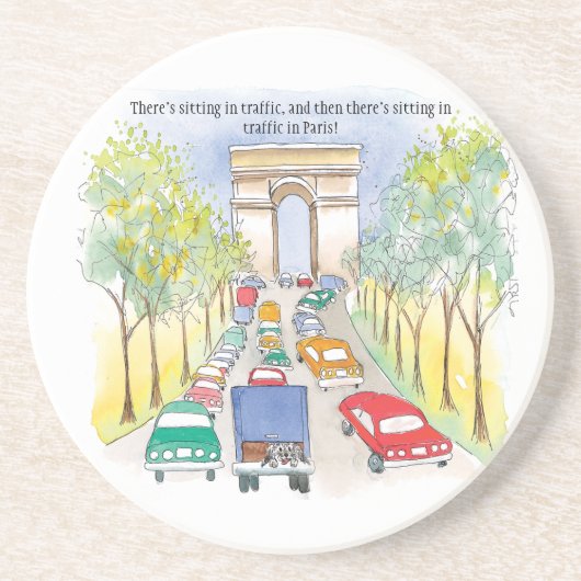 凱旋門インクと水彩画アーお洒落ト コースター (正面)