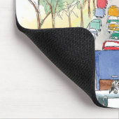 凱旋門パリウォーターお洒落カラースケッチ マウスパッド (コーナー)