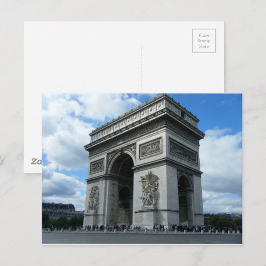 凱旋門パリフランスモニュメント建築 ポストカード (正面/裏面)