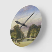 凱旋門付きのチュイルリー公園 ラウンド壁時計 (傾斜)