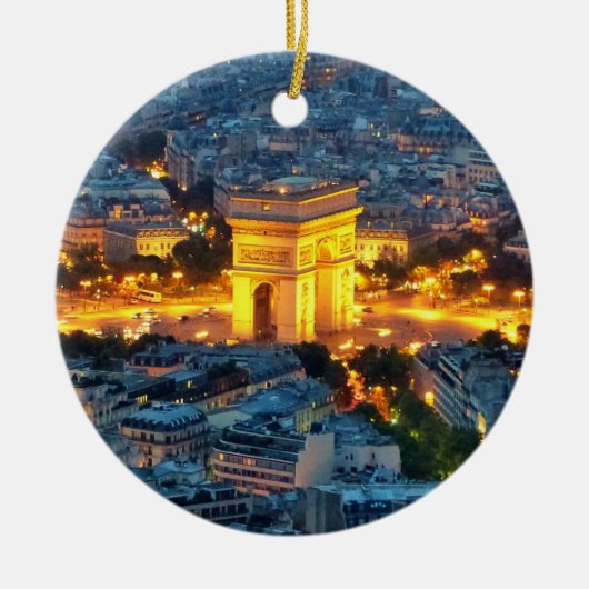 凱旋門、パリ、フランス セラミックオーナメント (正面)