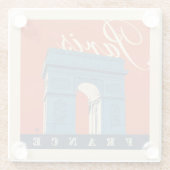 凱旋門 |フランス,パリ ガラスコースター (裏面)