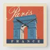 凱旋門 |フランス，パリ スクエア壁時計 (正面)