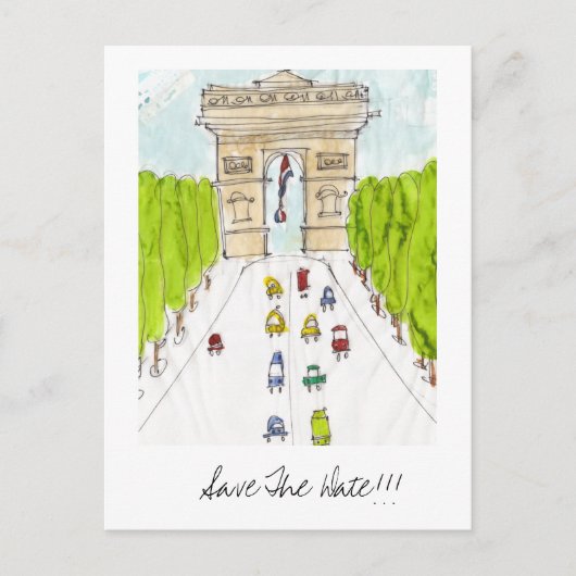 凱旋門、日付の保存!!! 案内ポストカード (正面)