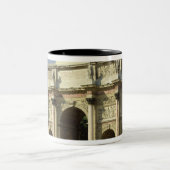 凱旋門du Carrouselの眺め ツートーンマグカップ (中央)