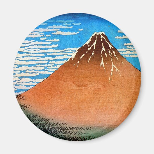 凱風快晴(赤富士)、北斎赤山富士、北斎、浮世絵 マグネット (正面)