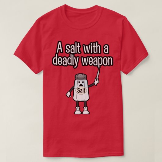 凶器を持つ塩 Tシャツ (デザイン正面)