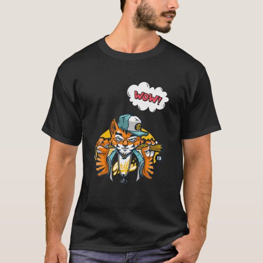 凶暴なタイガー轟音の野生動物 Tシャツ (正面)