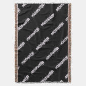 凶暴なタトゥースタイル毛布 – 白黒 スローブランケット (正面縦)