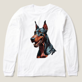 凶暴なドーベルマン肖像画 攻撃的な犬のギフト トライブレンドＴシャツ