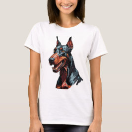 凶暴なドーベルマン肖像画 攻撃的な犬のギフト Tシャツ