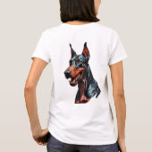 凶暴なドーベルマン肖像画 攻撃的な犬のギフト Tシャツ (裏面)