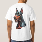 凶暴なドーベルマン肖像画 攻撃的な犬のギフト Tシャツ (裏面)