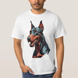 凶暴なドーベルマン肖像画 攻撃的な犬のギフト Tシャツ