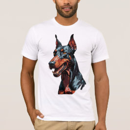 凶暴なドーベルマン肖像画 攻撃的な犬のギフト Tシャツ
