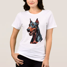 凶暴なドーベルマン ポートレート 攻撃的な犬のギフト トライブレンドＴシャツ