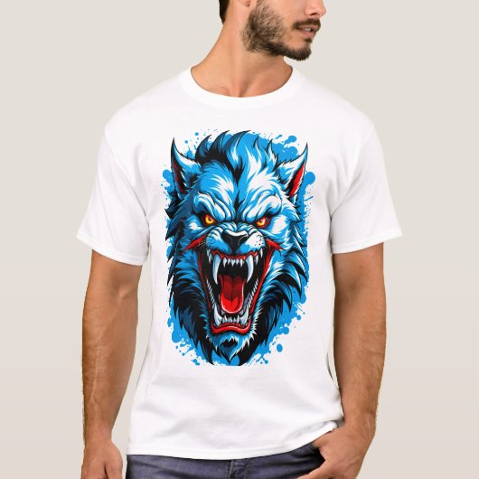 凶暴な青い人狼 Tシャツ (正面)