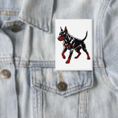凶猛なドーベルマン番犬 缶バッジ (インサイチュ)