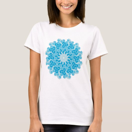 凸五角形と凹五角形と台形の12回回転対称テセレーション Tシャツ (正面)