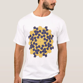 凸五角形と凹五角形の8回回転対称テセレーション Tシャツ