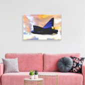 凸形のF2Yシーダーツに沿ってダーツする戦闘機 キャンバスプリント (インサイチュ (リビング))