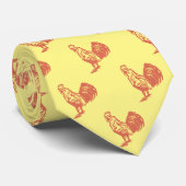 凸版スタイル赤の鶏 ネクタイ (ロール)