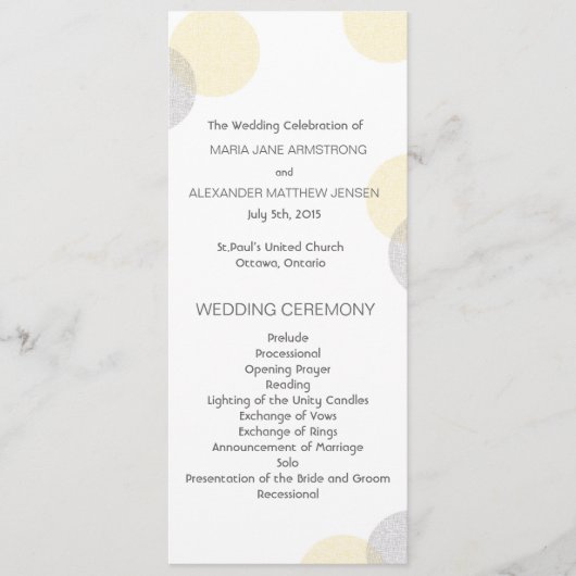 凸版モダンスタイルサークル結婚式 プログラム (正面)