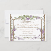 凸版印刷のスタイルのヴィンテージのフェイクなBoisの格子垣-青 招待状 (正面)