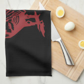 凸版印刷のスタイルの赤のオンドリ キッチンタオル (四つ折り)