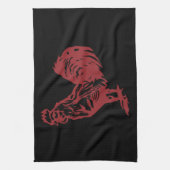 凸版印刷のスタイルの赤のオンドリ キッチンタオル (縦)