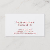 凸版印刷のスタイルの赤のオンドリ 名刺 (裏面)