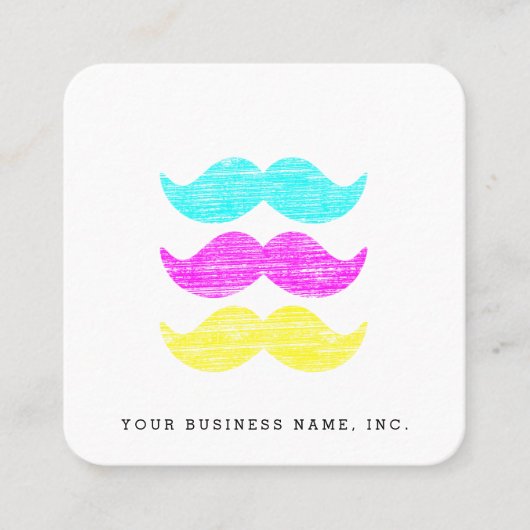 凸版印刷のスタイルCMYの髭 スクエア名刺 (正面)