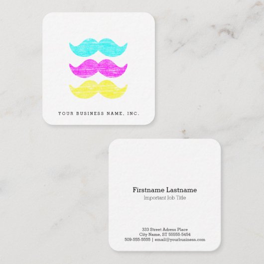 凸版印刷のスタイルCMYの髭 スクエア名刺 (正面/裏面)