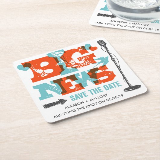 凸版印刷の大ニュースは日付のコースターを救います スクエアペーパーコースター (アングル)