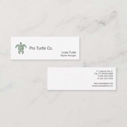 凸版印刷の種族のスタイルのカメ スキニー名刺 (正面/裏面)