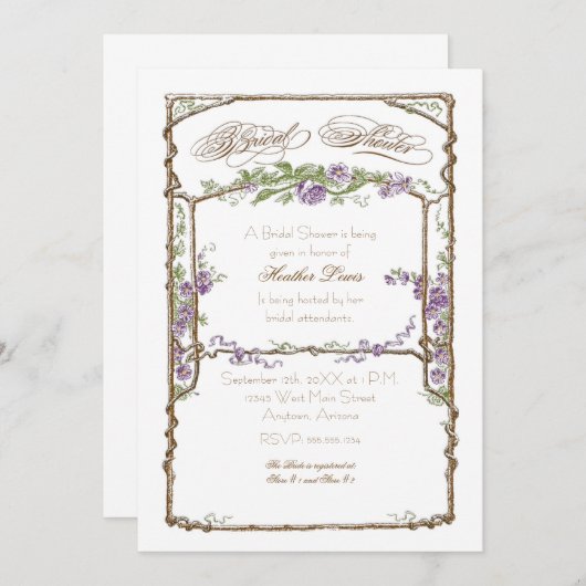 凸版印刷スタイルヴィンテージフェイクボワトレリスサンゴ 招待状 (正面/裏面)