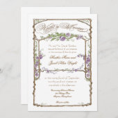 凸版印刷スタイルヴィンテージフェイクボワトレリスパープル 招待状 (正面/裏面)