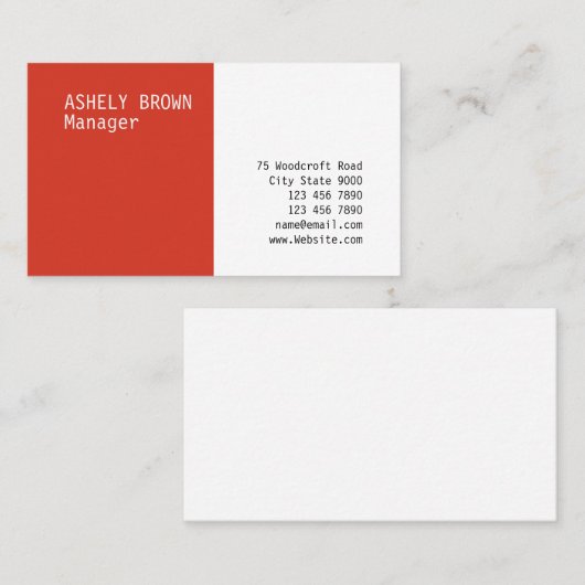 凸版赤色プロフェッショナルモダン 名刺 (正面/裏面)