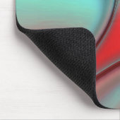 凸状エッジが赤でターコイズのツイストプレート マウスパッド (コーナー)