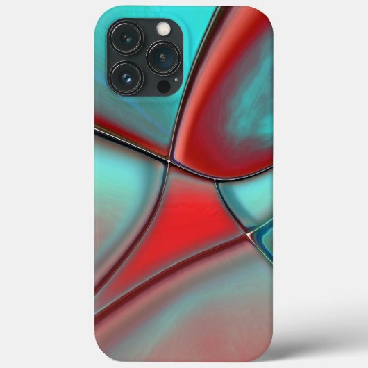 凸状エッジが赤でターコイズのツイストプレート Case-Mate iPhoneケース (裏面)